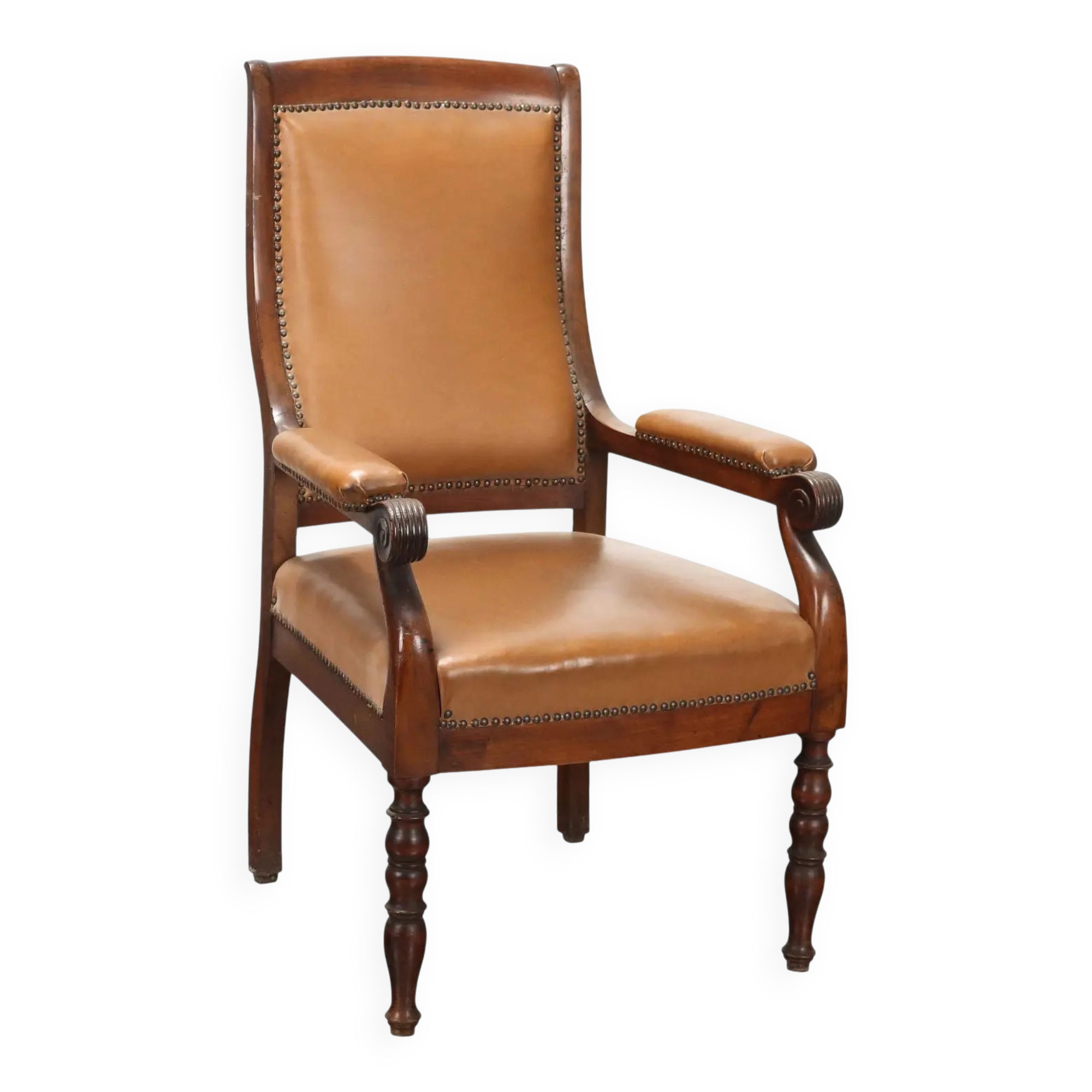Antique Louis-Philippe armchair in walnut, Italy, 19th century