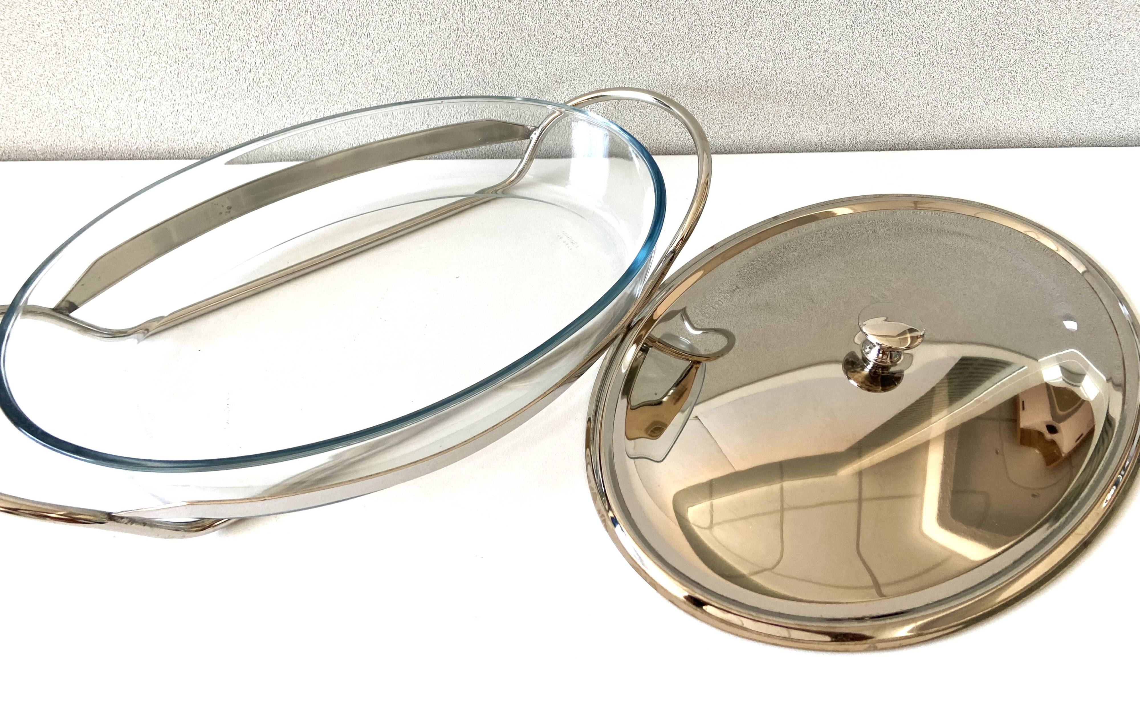 Elegant Table Art Marinex Serving Dish Made in Brazil Silver Metal