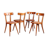 4 chaises bistrot Baumann N°730 1958-1960