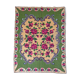 Gorgeous cross stitch floral carpet with red roses made by hand on heme Romania 148x196cm