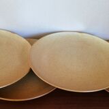 Set of 4 flat plates grès CNP Village France