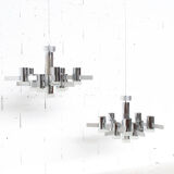 Pair of chandeliers from Sciolari 70 years chrome steel