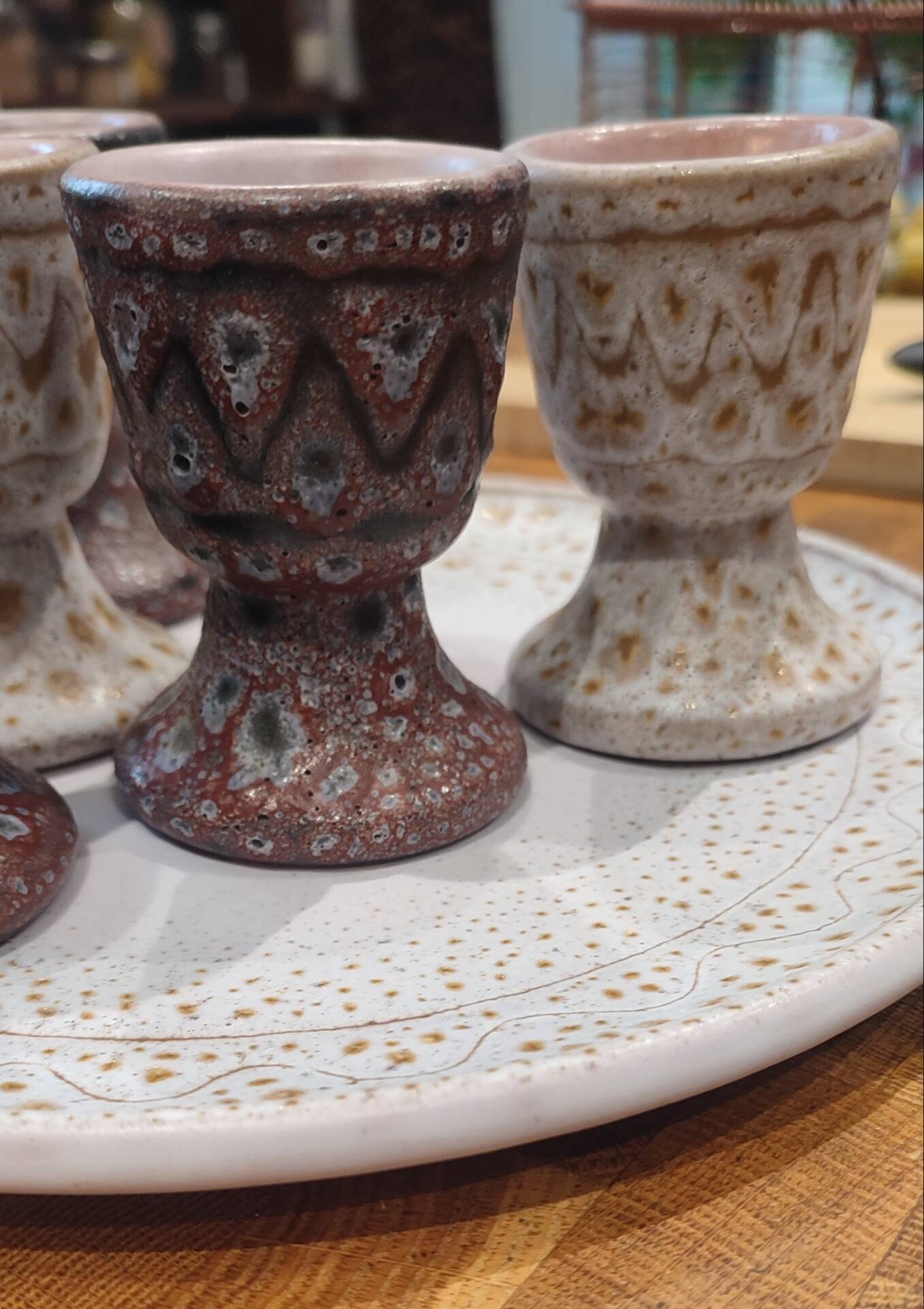 Vintage ceramic egg service by Jean Austruy
