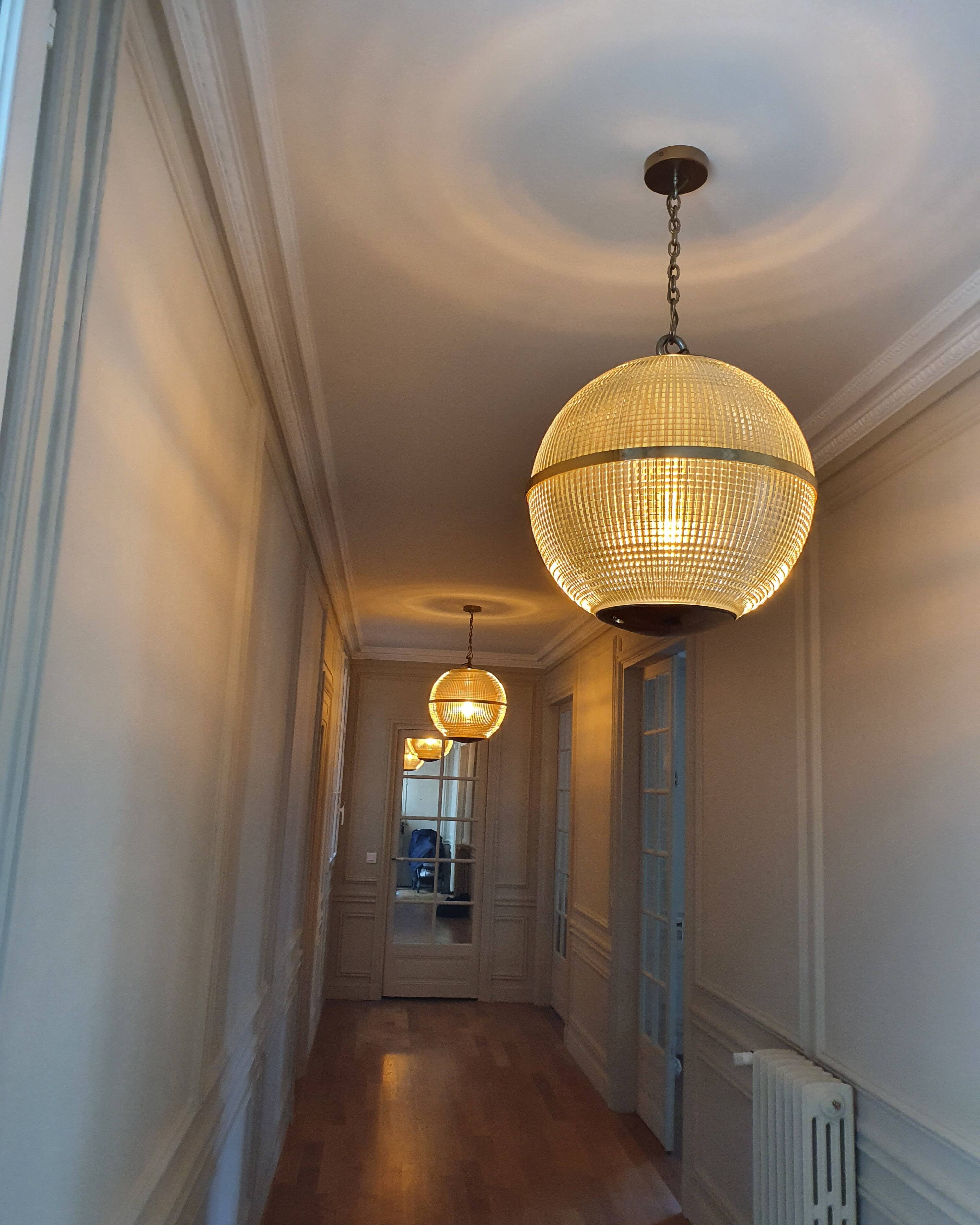 Holophane brass globe