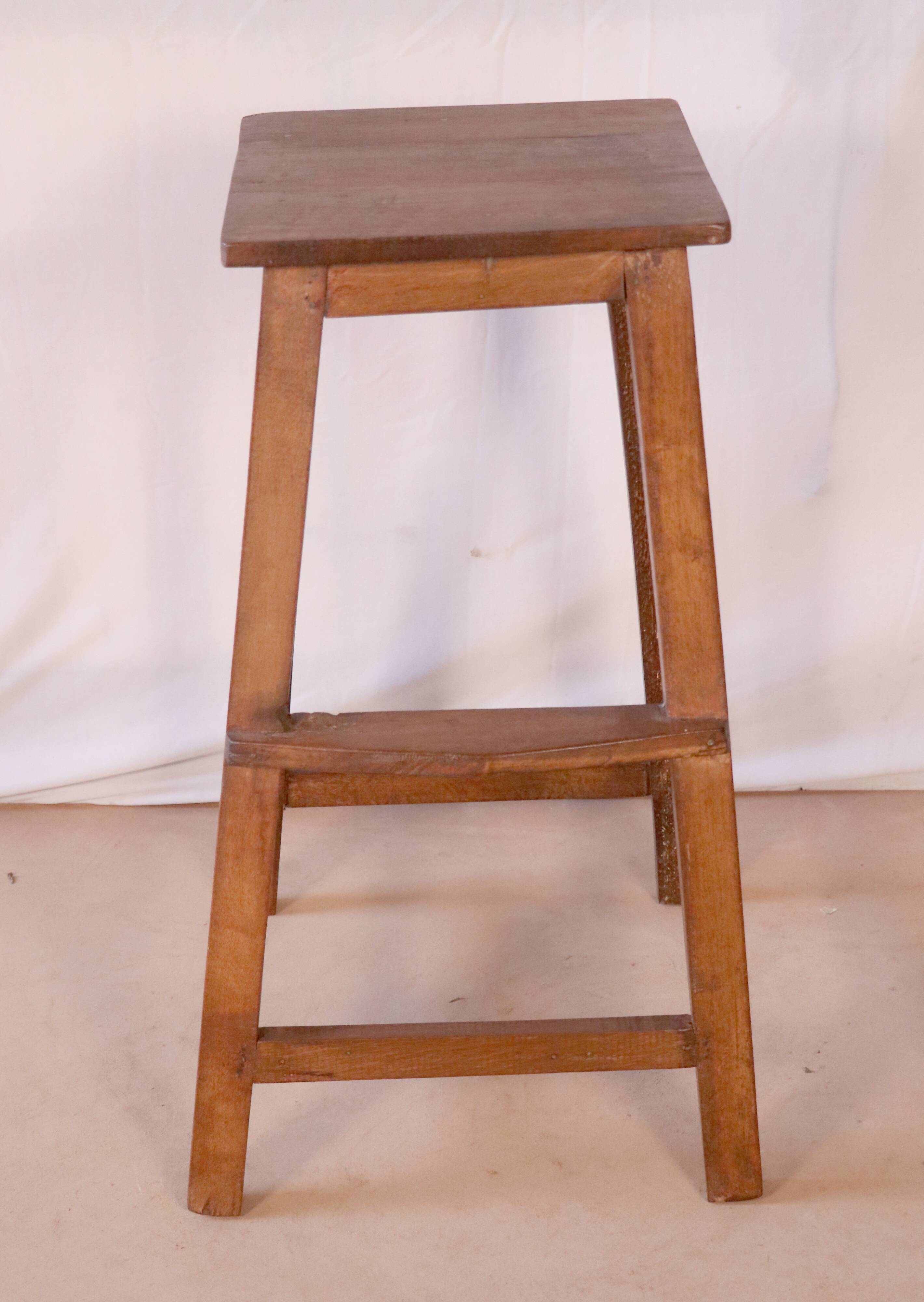 Old Burmese teak workshop top stool