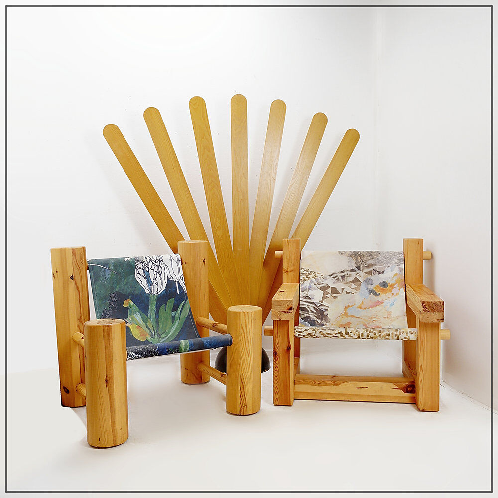"Lincoln Rocca" armchair in solid pine by KRJST Studio – 21st century