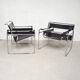 Paire de fauteuils Wassily noir, Italie 1980