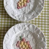 9 dessert plates and 1 barbotine dish from Sarreguemines