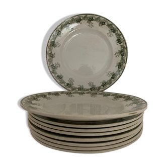 Set de 9 assiettes plates Moulin des Loups et Hamage, Violetta