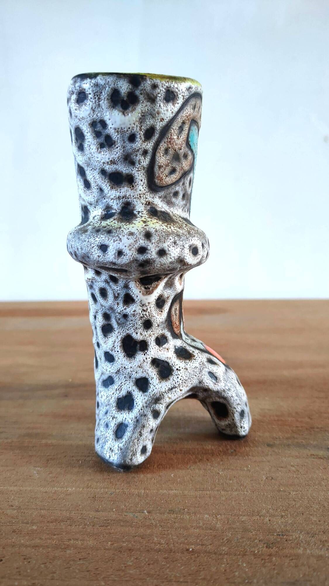 Free-form ceramic vase signed Bessone Vallauris 1960s