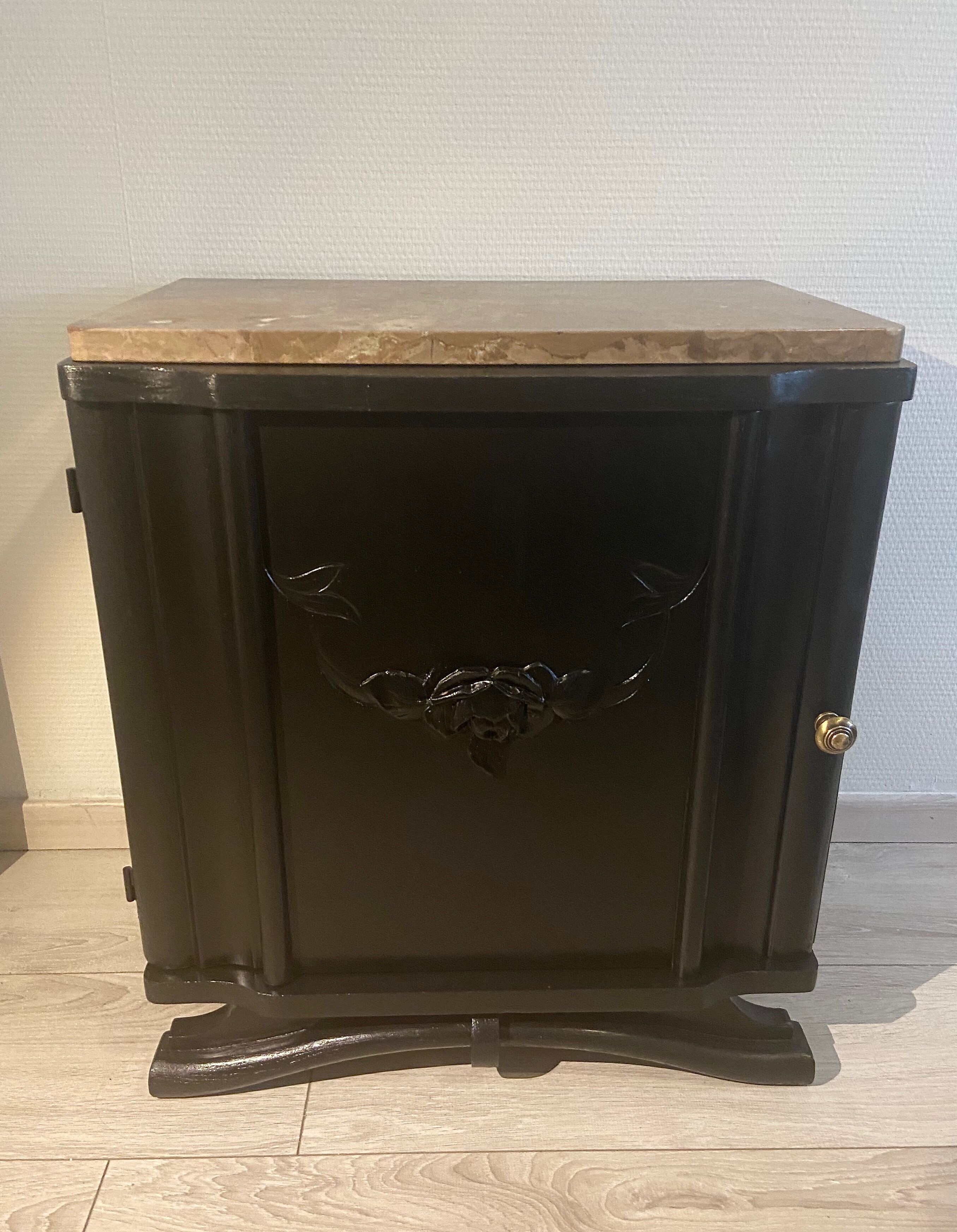 Black Art Deco bedside table