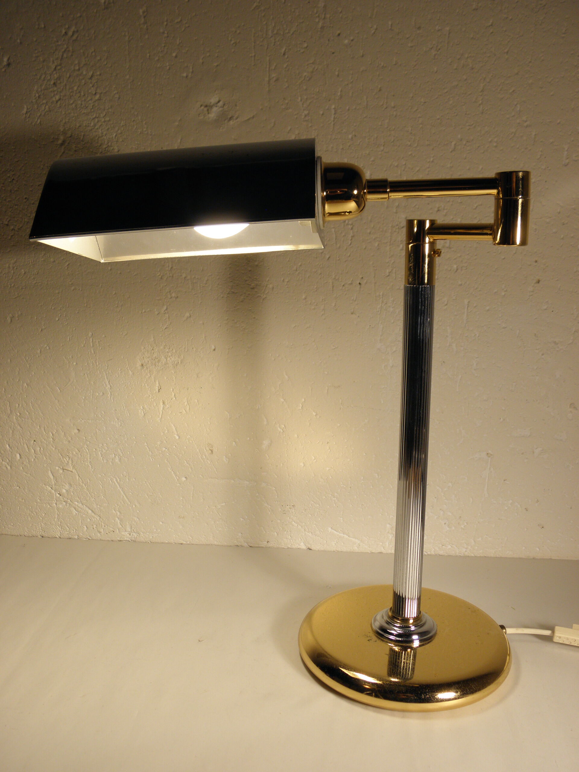 Desk lamp chrome and gold