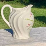 Vintage pink flower slip pitcher