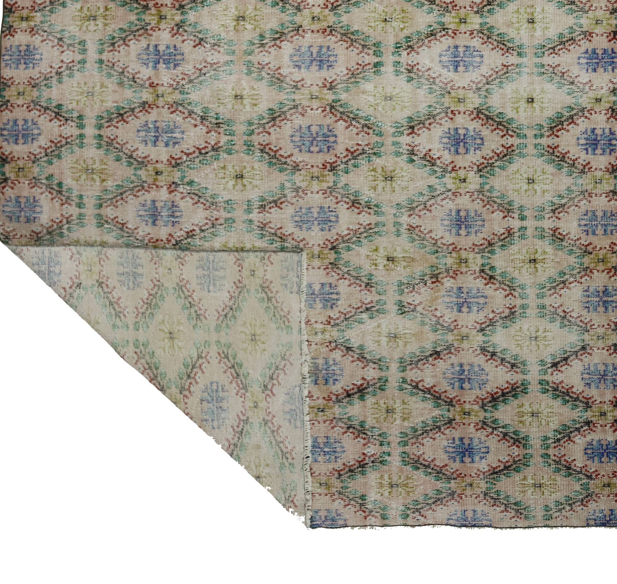 Modern Unique Rug, Turkish Oriental Handmade Boho Kilim Rug,for Kitchen,Bedroom 185 x 283 cm