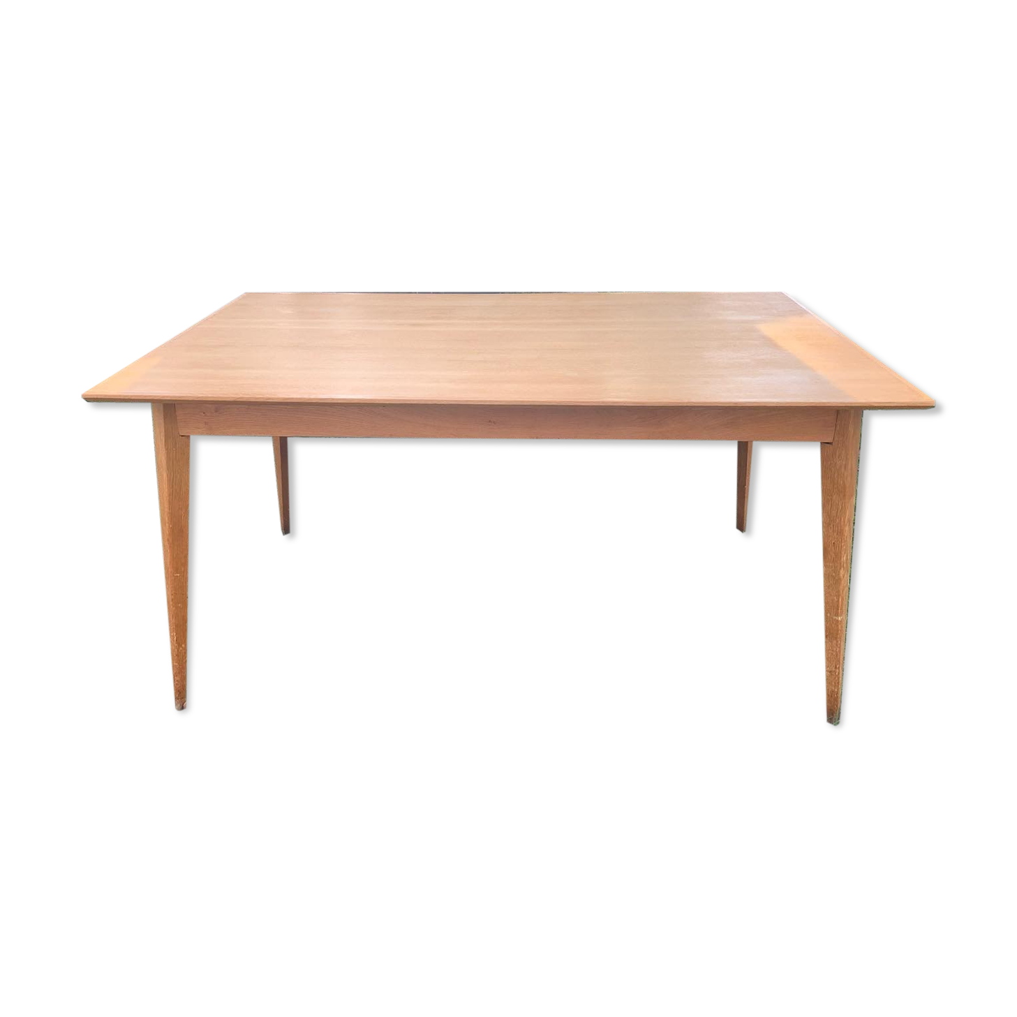 Scandinavian light wood table beveled top