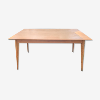 Scandinavian light wood table beveled top