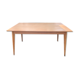 Scandinavian light wood table beveled top