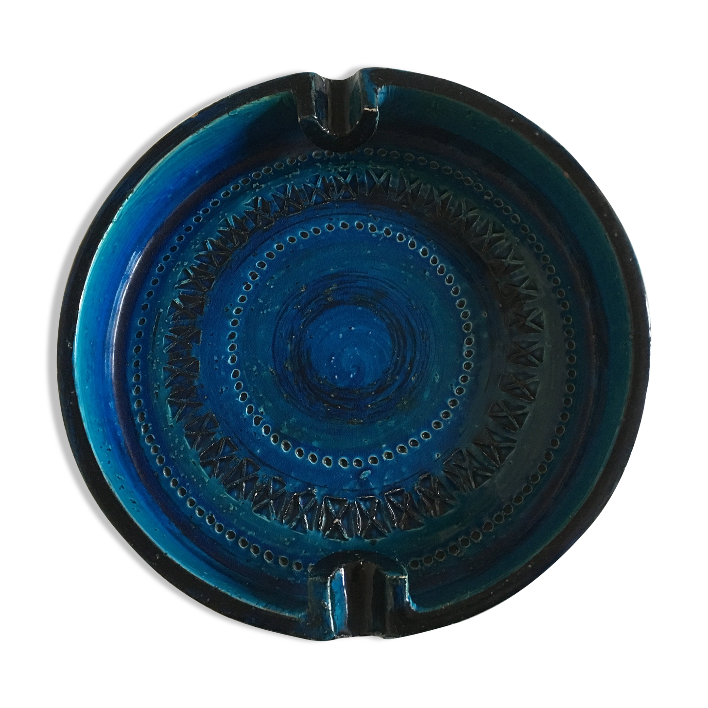 Bitossi XL ceramic ashtray, Italian design 60s, 25cm
