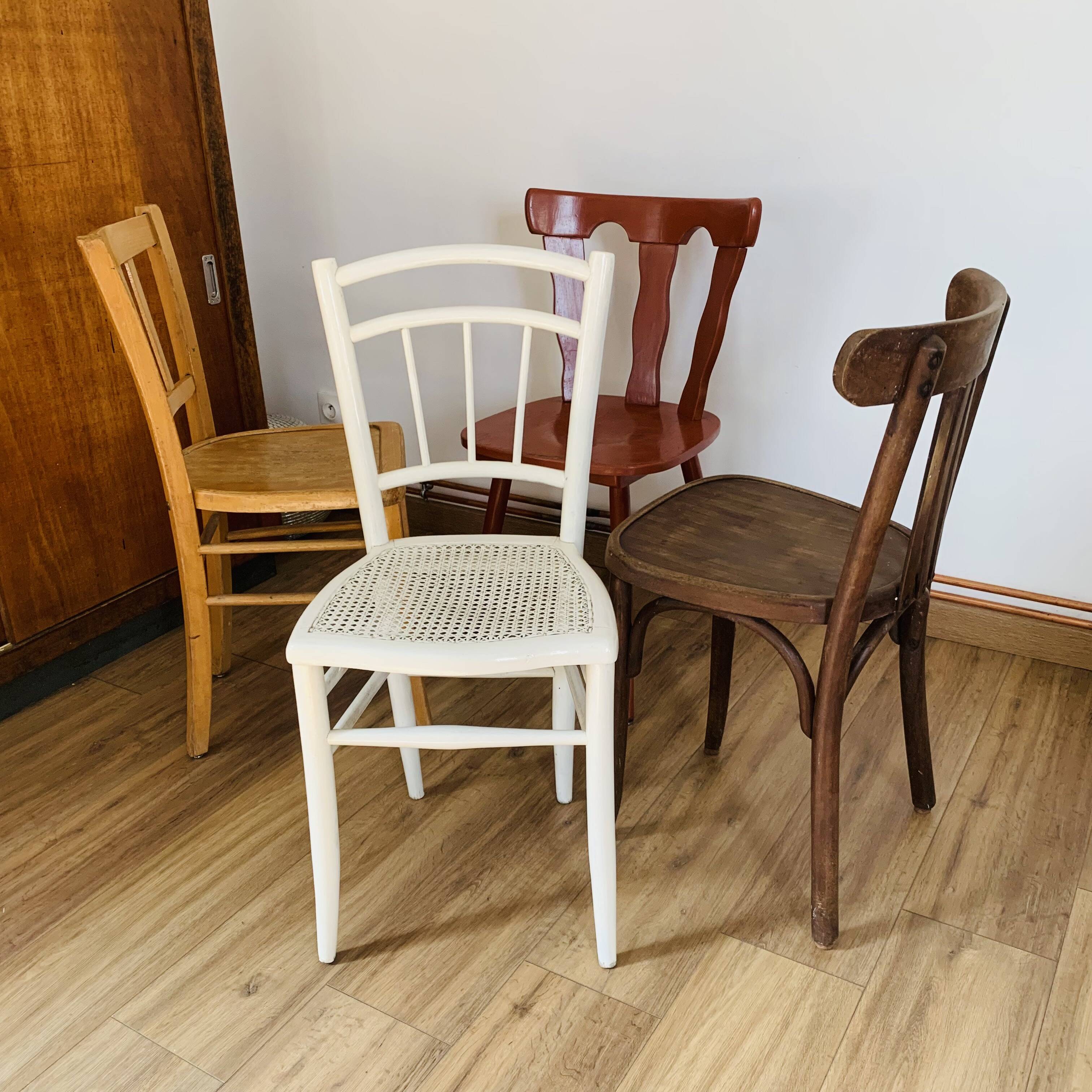 Set of 4 mismatched chairs