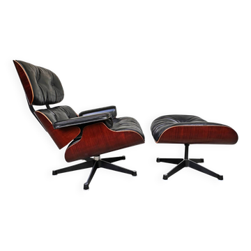 Fauteuil Eames Lounge Chair 670 & Ottoman 671 en palissandre, Herman Miller