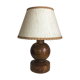 Vintage wooden foot lamp, with original lampshade