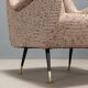 Vintage foam armchair in metal and brass, design, Italy, 1960s