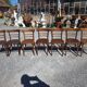 7 chaises de bistrot en bois courbé Baumann