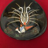 Decorative plate the enamels of Longwy "Menure Lyre"