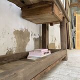 Solid oak console workbench 220cm