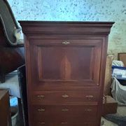 Secrétaire à abattant en acajou et placage flammé