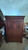 Secretary desk with mahogany and flame veneer.
