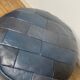 Blue Sède patchwork leather pouf