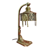 1900 bronze and brass art nouveau lamp, inspired by Napoleon 3, 35x18