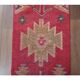 1970s vintage Turkish hand-knotted wool cotton pink runner rug 80x289