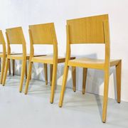 Danish beech dining chairs, 1980s, set of 6