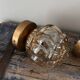 Pair of Scandinavian golden globe wall lights