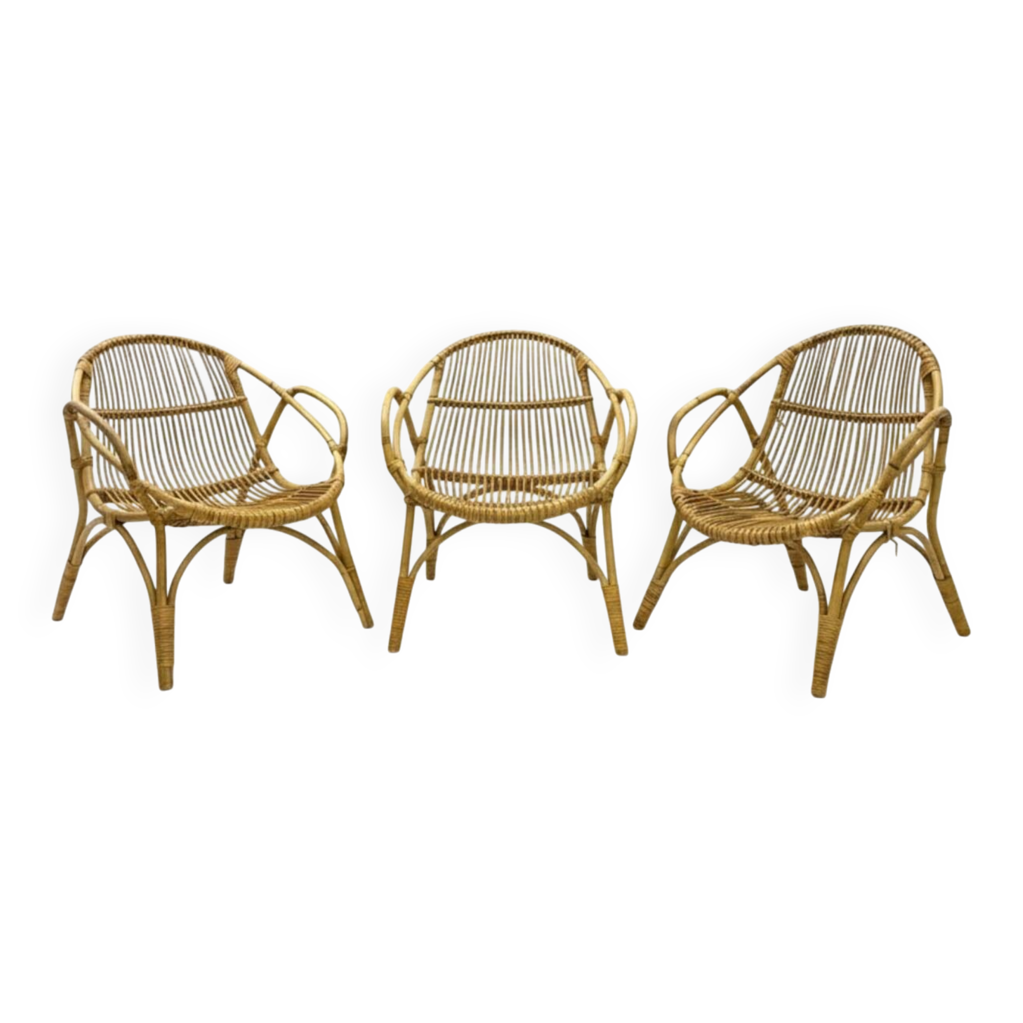 Set of 3 Retro Armchairs with Table, Alan Fuchs, 1960s, Czechoslovakia