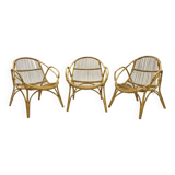 Set of 3 Retro Armchairs with Table, Alan Fuchs, 1960s, Czechoslovakia