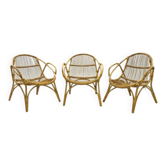 Set of 3 Retro Armchairs with Table, Alan Fuchs, 1960s, Czechoslovakia