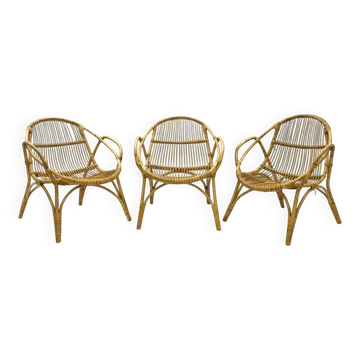 Set of 3 Retro Armchairs with Table, Alan Fuchs, 1960s, Czechoslovakia
