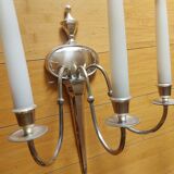 2 appliques murales en bronze argente