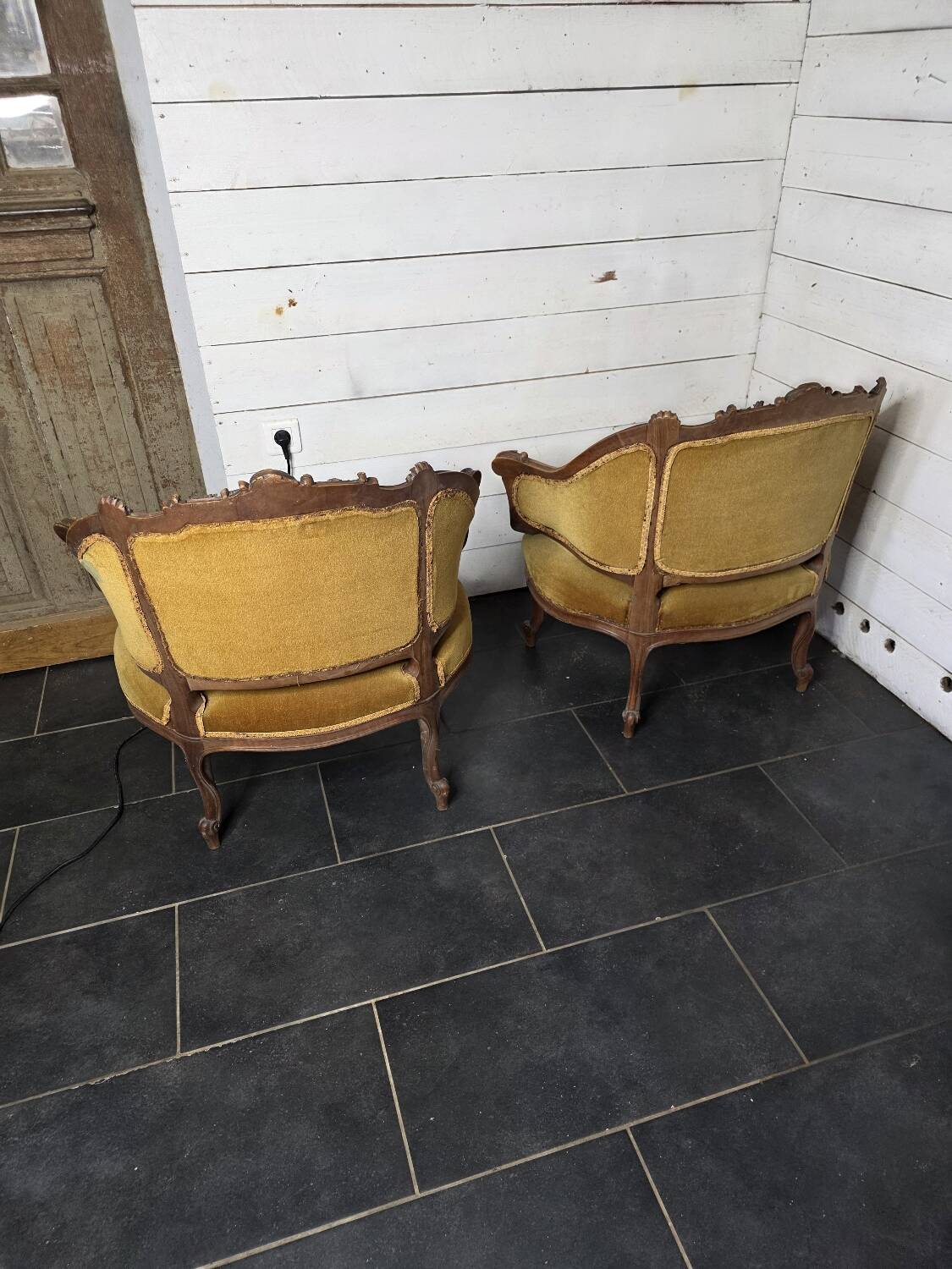Paire de fauteuils marquise style Louis XV