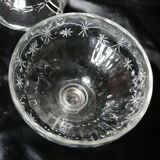 Old confiturier compotier crystal cut engraved with ladle