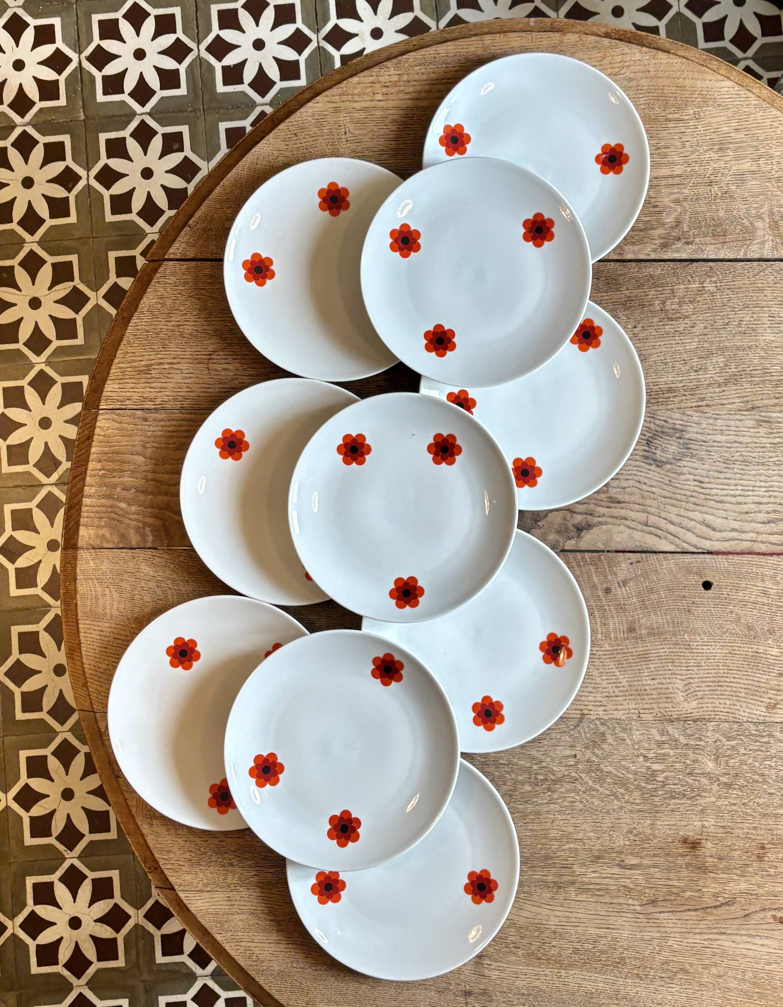 Set of 10 vintage dinner plates, Scherzer Bavaria