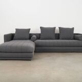 Canapé d'angle graphite, design scandinave, années 00