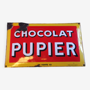 Pupier chocolate enameled plate