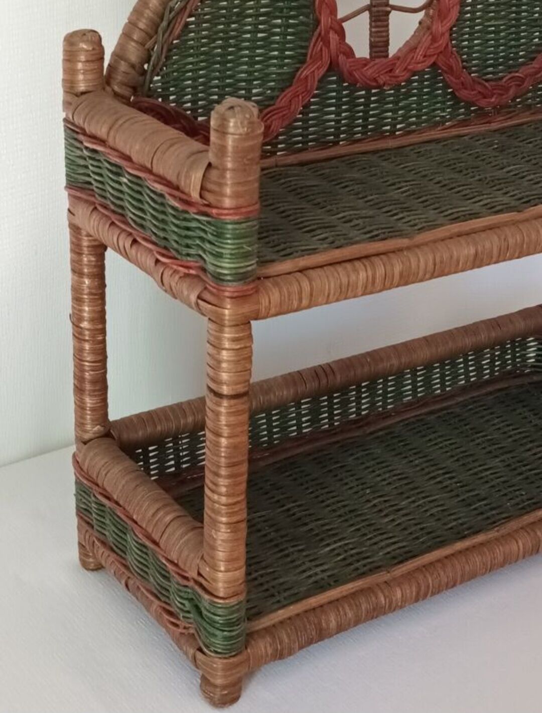Vintage wicker wall shelf