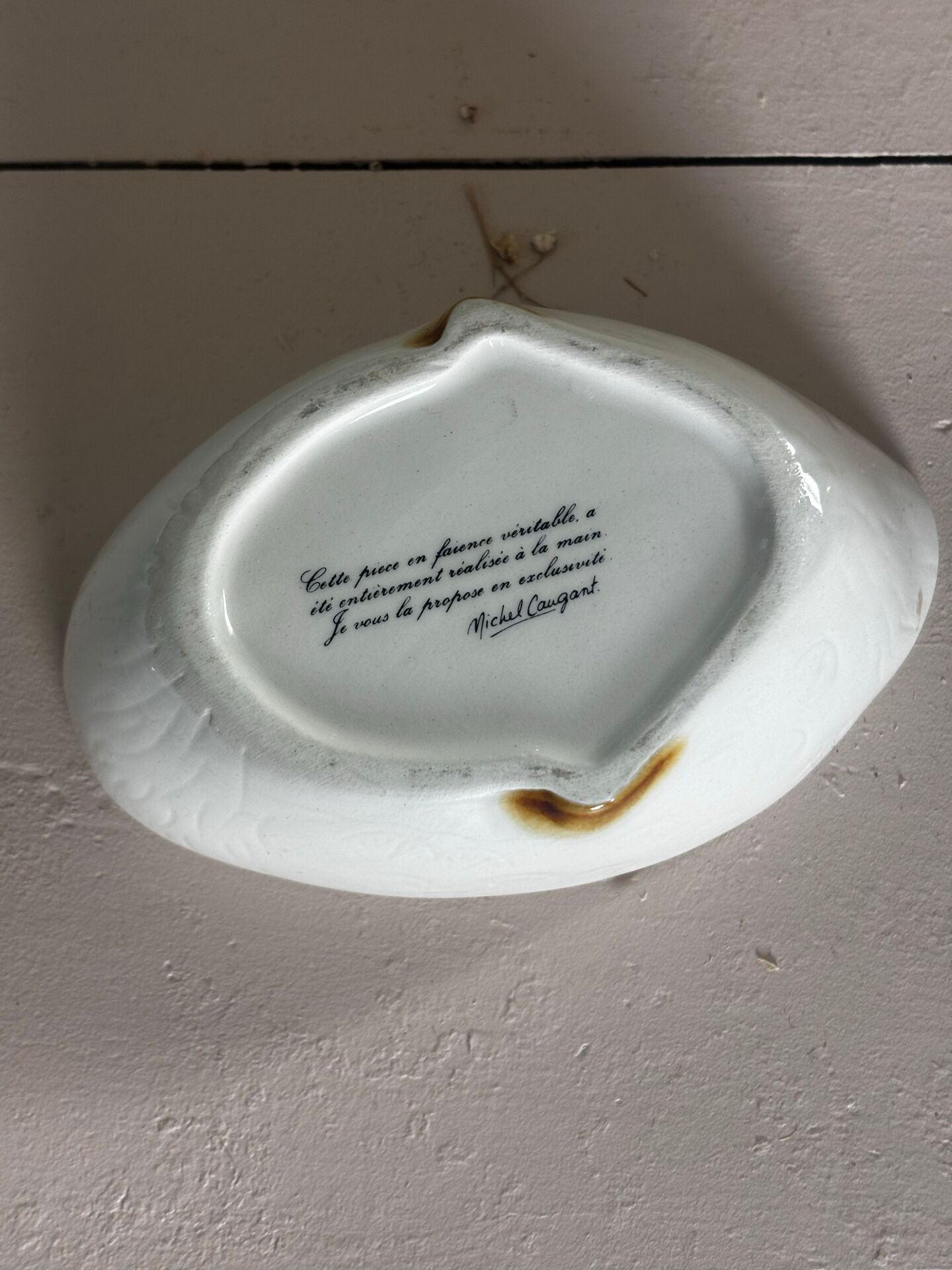 Small zoomorphic terrine, goose slipware, Michel Caugant