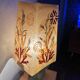 Vintage ceramic lamp Accolay resin lampshade herbarium
