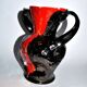 VALLAURIS ceramics Black and red enamelled vase with handle VINTAGE 1950-1960